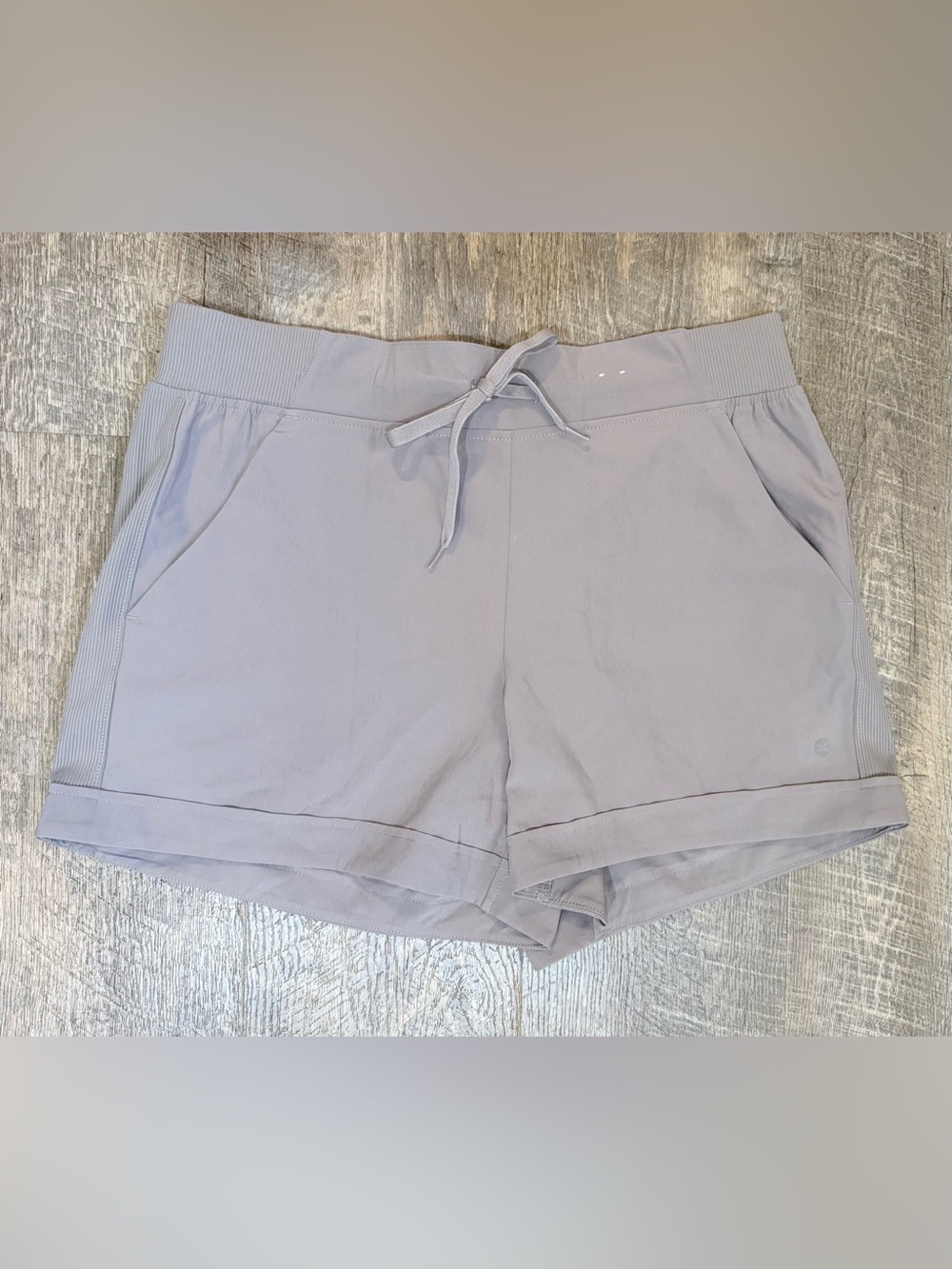 RBX Women’s Athletic Shorts Gray Solid Drawstring Pockets 4" Inseam Size M